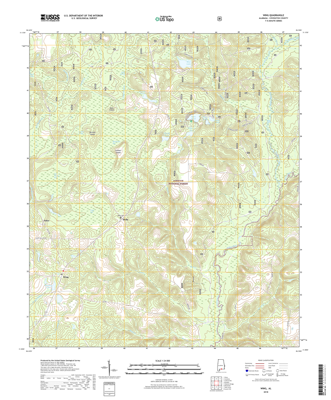 Wing Alabama - 24k Topo Map