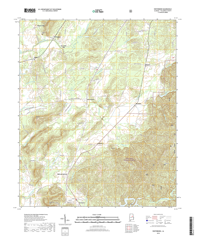 Winterboro Alabama - 24k Topo Map