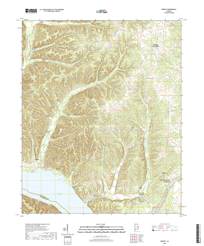 Wright Alabama - 24k Topo Map