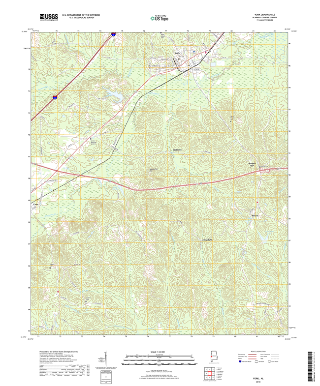 York Alabama - 24k Topo Map