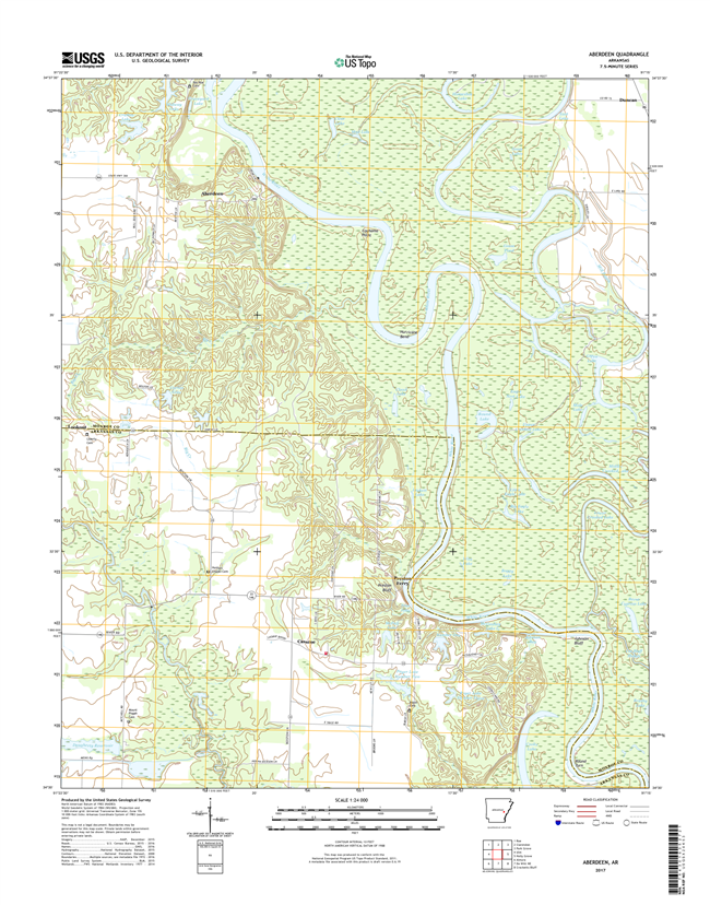 Aberdeen Arkansas - 24k Topo Map