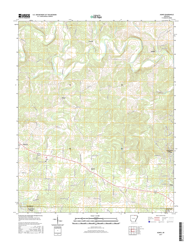 Agnos Arkansas - 24k Topo Map