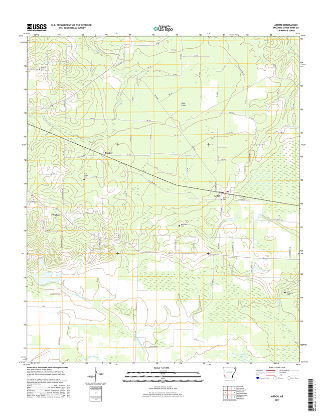 Arden Arkansas - 24k Topo Map