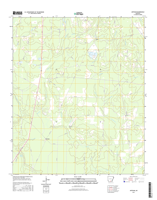 Artesian Arkansas - 24k Topo Map