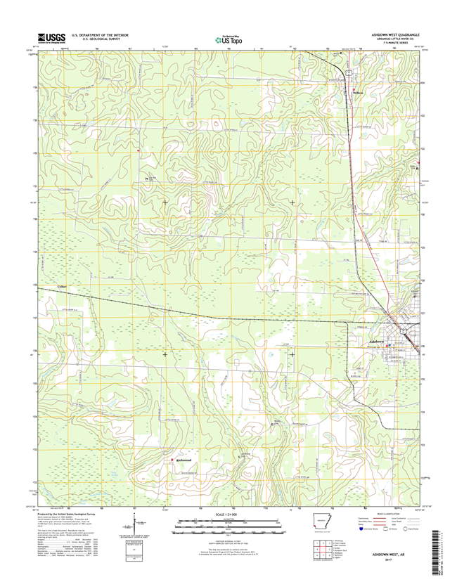 Ashdown West Arkansas - 24k Topo Map