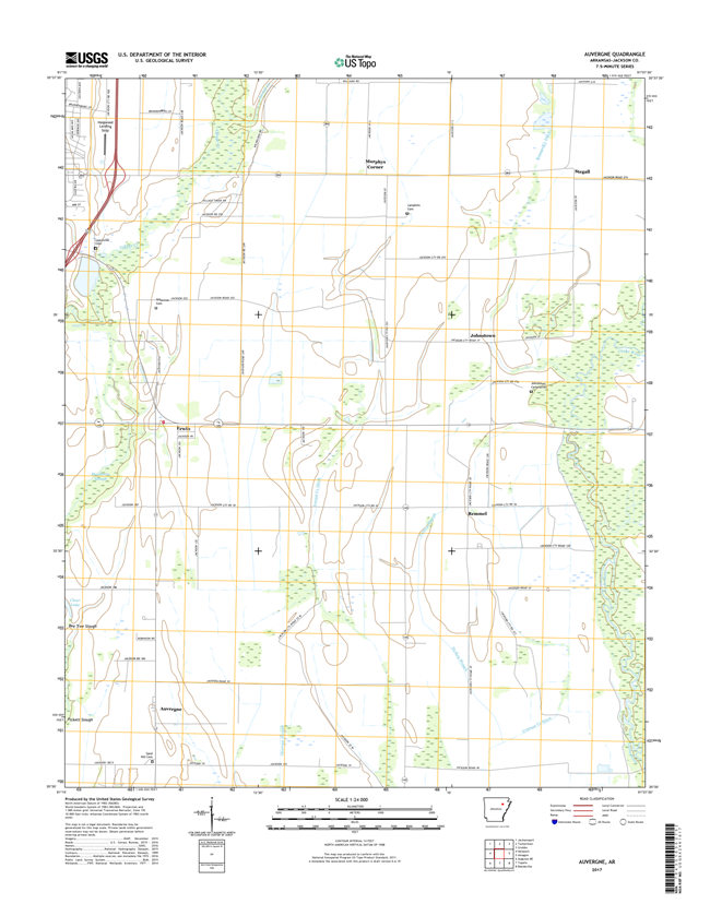 Auvergne Arkansas - 24k Topo Map