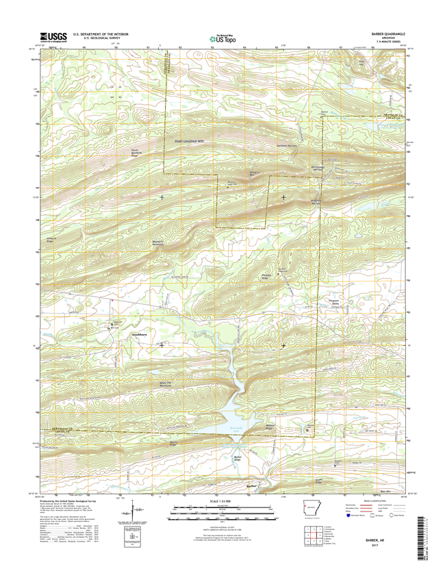 Barber Arkansas - 24k Topo Map