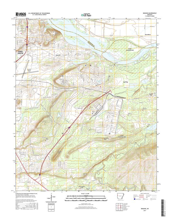 Barling Arkansas - 24k Topo Map