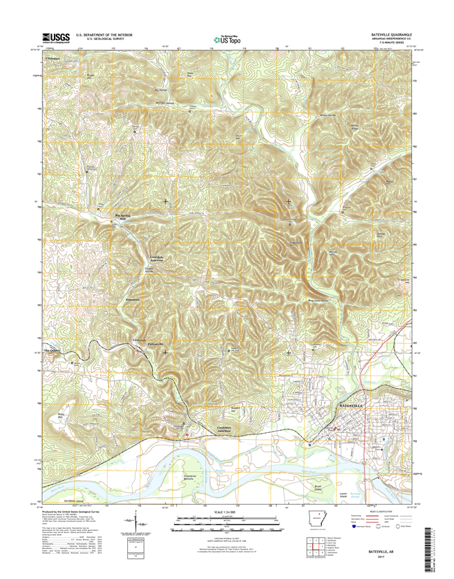 Batesville Arkansas - 24k Topo Map