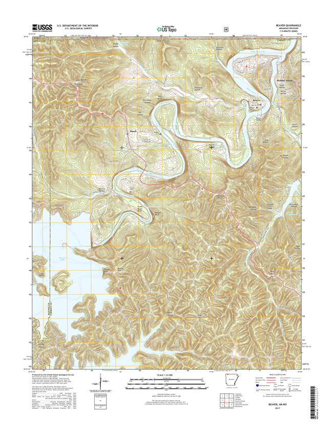 Beaver Arkansas - Missouri - 24k Topo Map