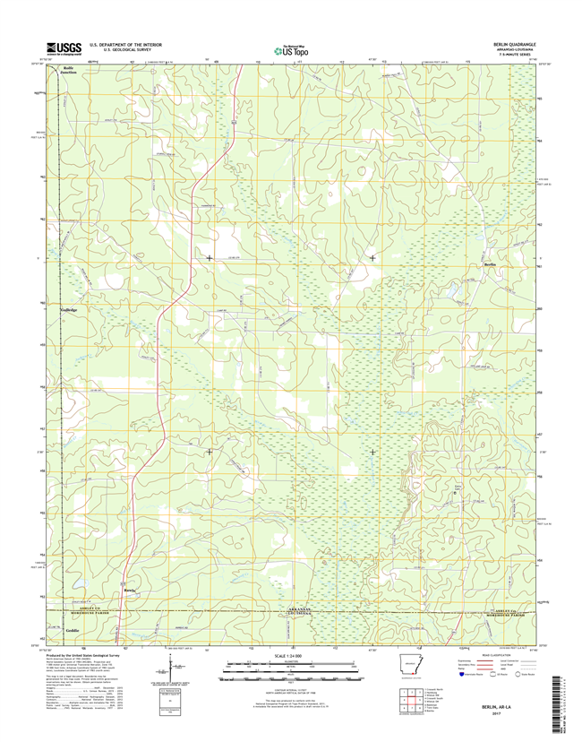 Berlin Arkansas - Louisana - 24k Topo Map