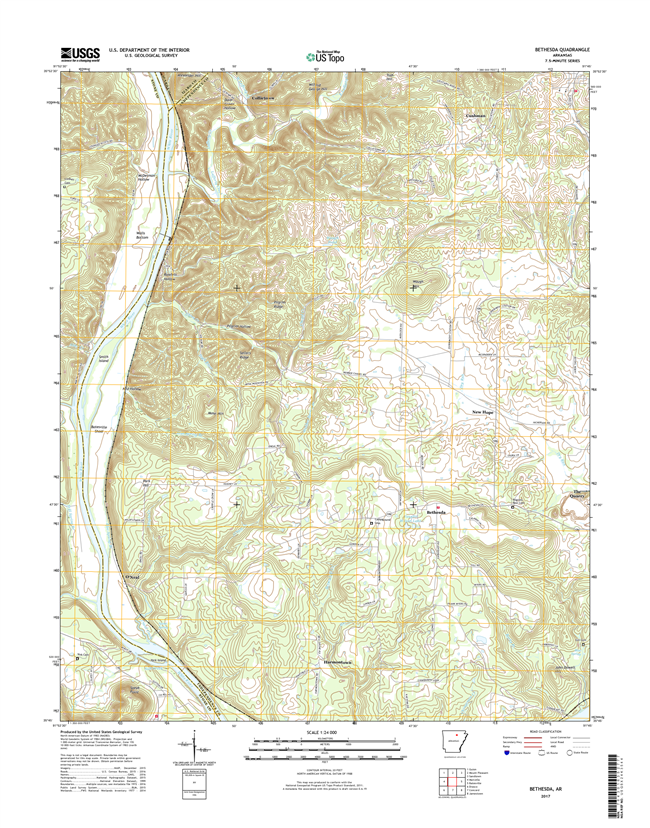 Bethesda Arkansas - 24k Topo Map