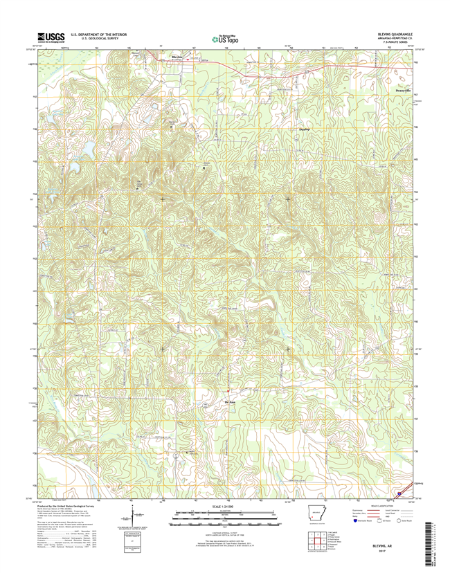 Blevins Arkansas - 24k Topo Map