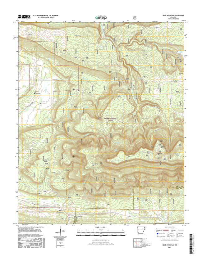 Blue Mountain Arkansas - 24k Topo Map