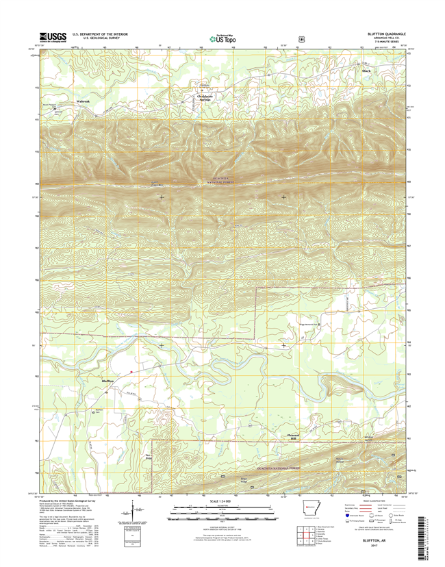 Bluffton Arkansas - 24k Topo Map