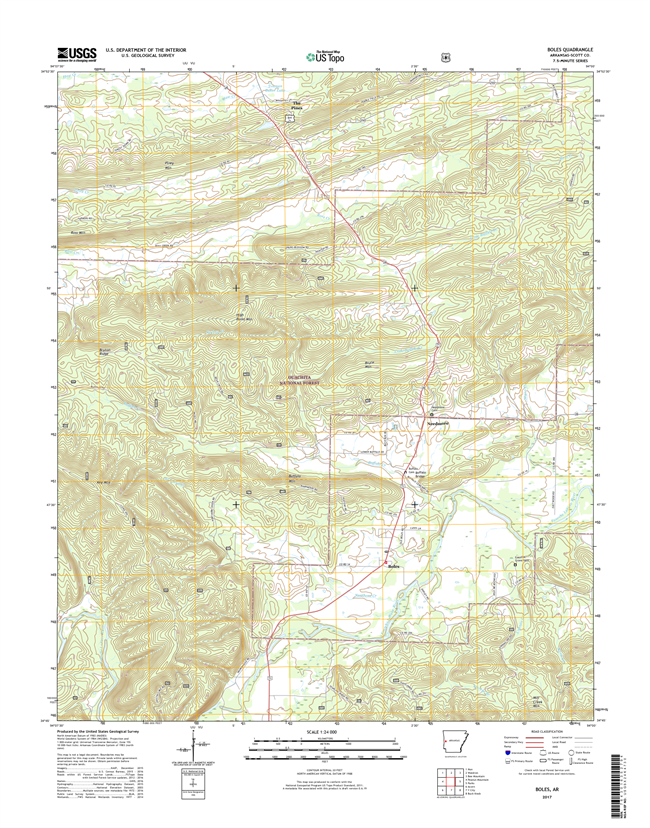 Boles Arkansas - 24k Topo Map