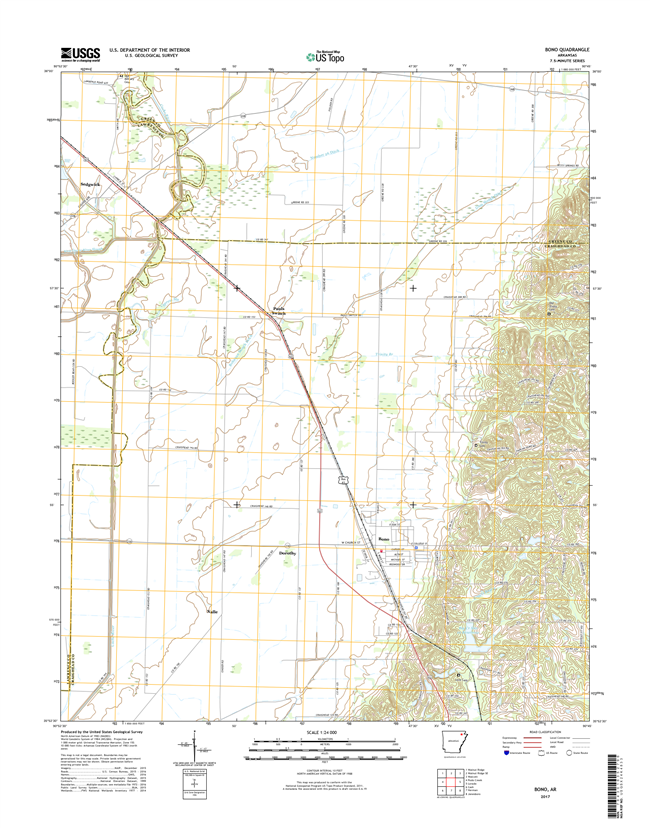 Bono Arkansas - 24k Topo Map
