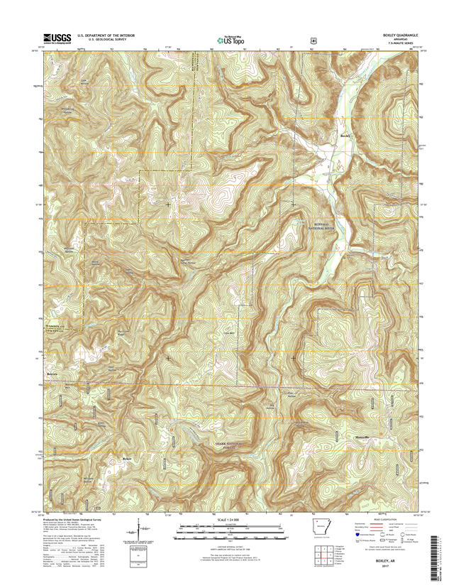 Boxley Arkansas - 24k Topo Map