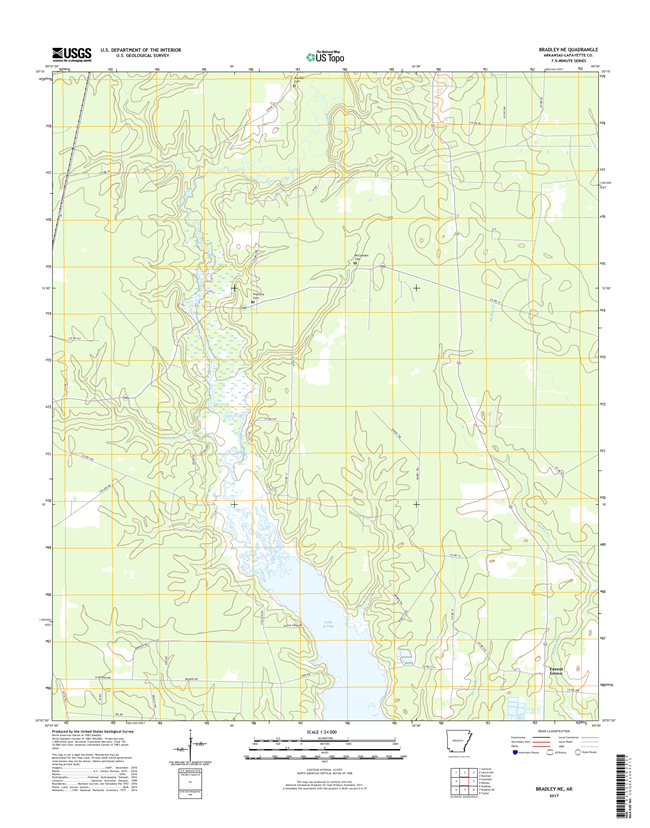 Bradley NE Arkansas - 24k Topo Map