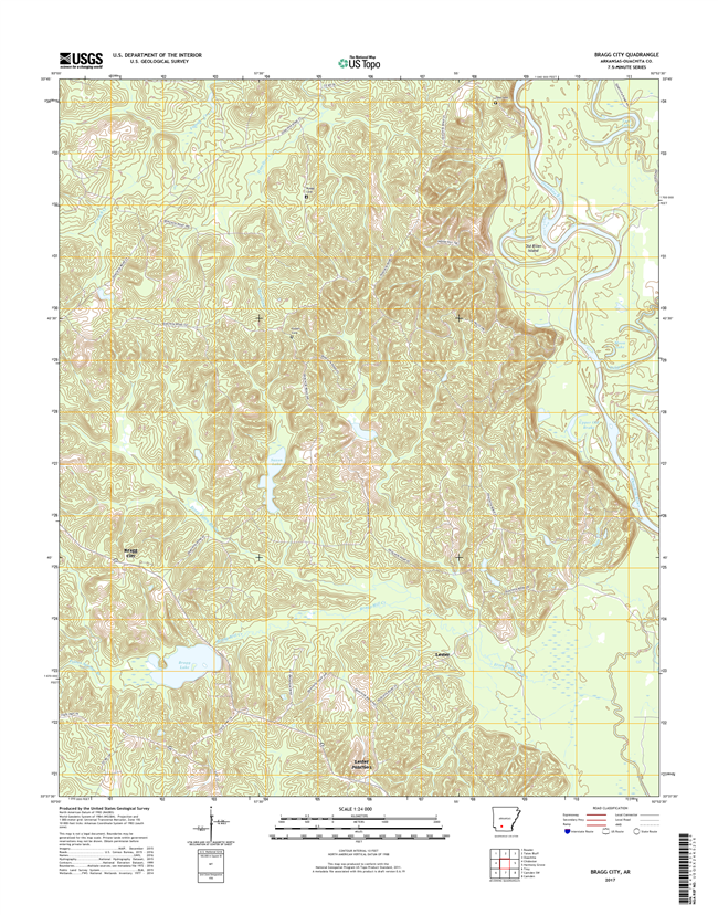 Bragg City Arkansas - 24k Topo Map