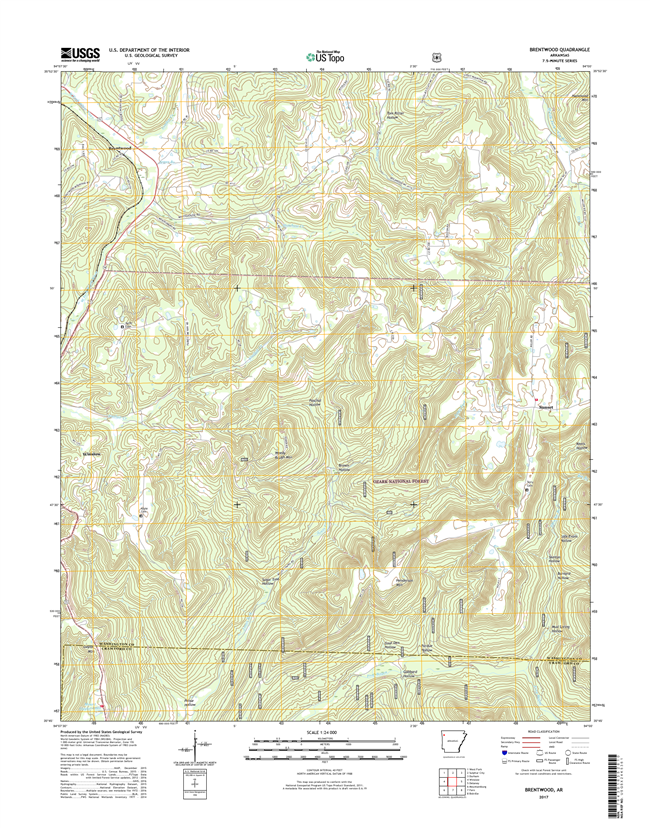 Brentwood Arkansas - 24k Topo Map