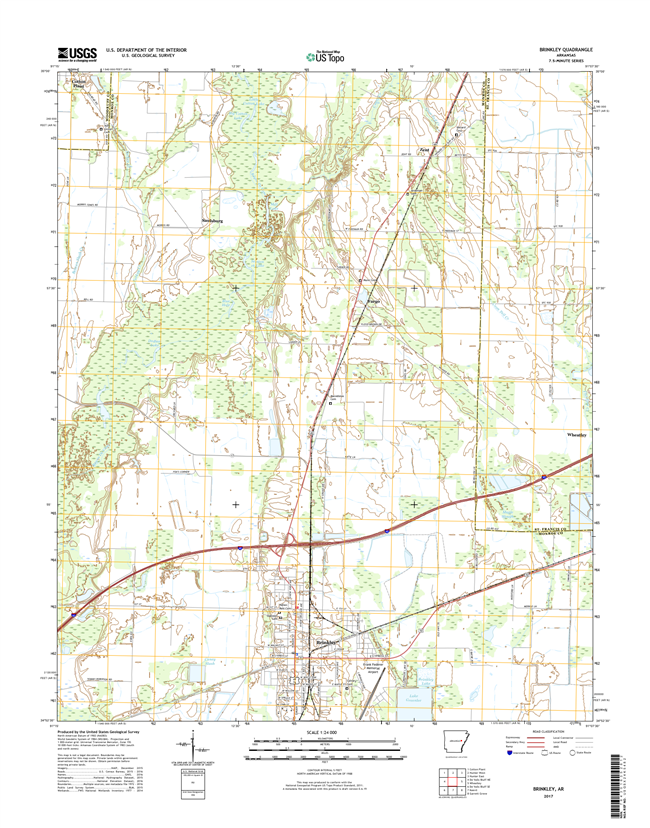 Brinkley Arkansas - 24k Topo Map