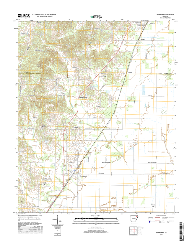 Brookland Arkansas - 24k Topo Map