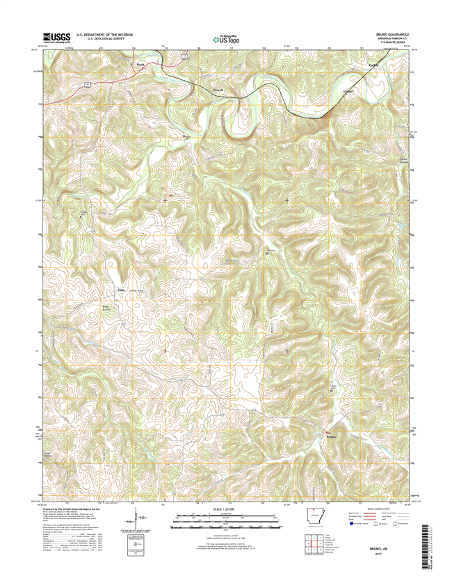 Bruno Arkansas - 24k Topo Map