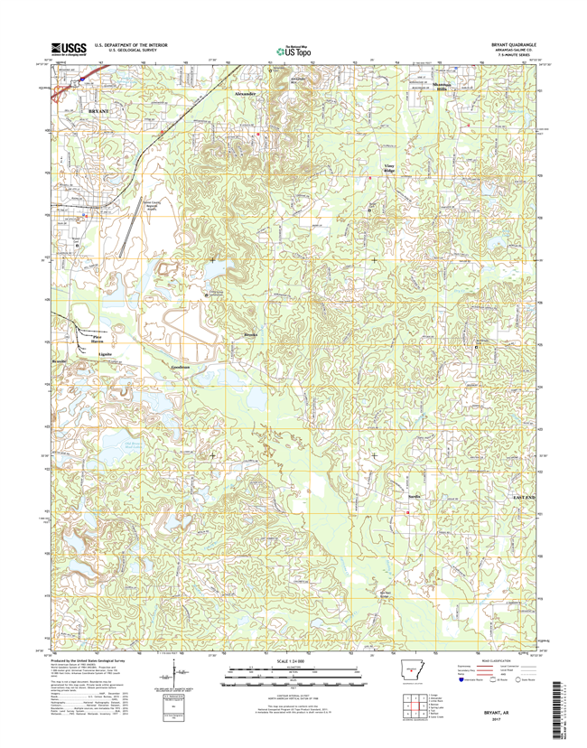 Bryant Arkansas - 24k Topo Map