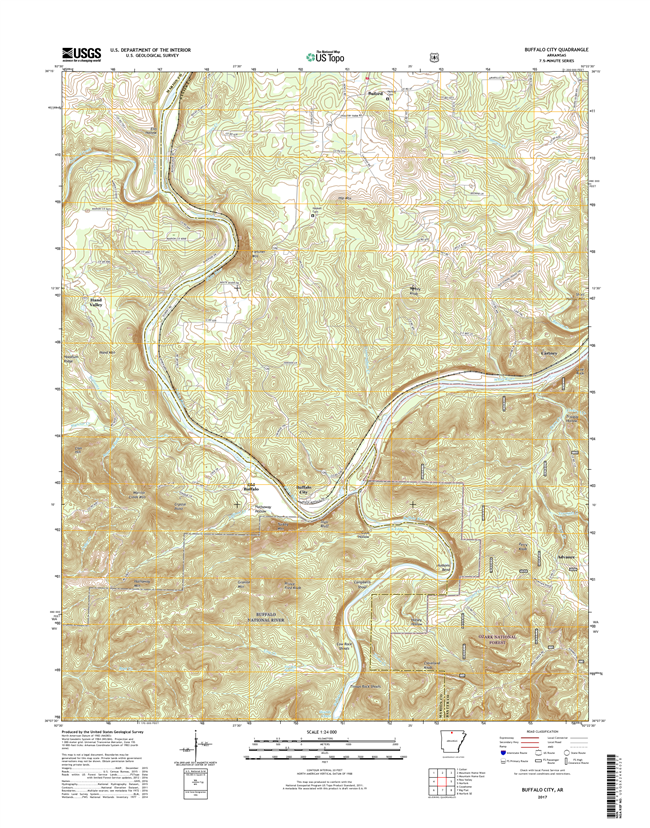 Buffalo City Arkansas - 24k Topo Map