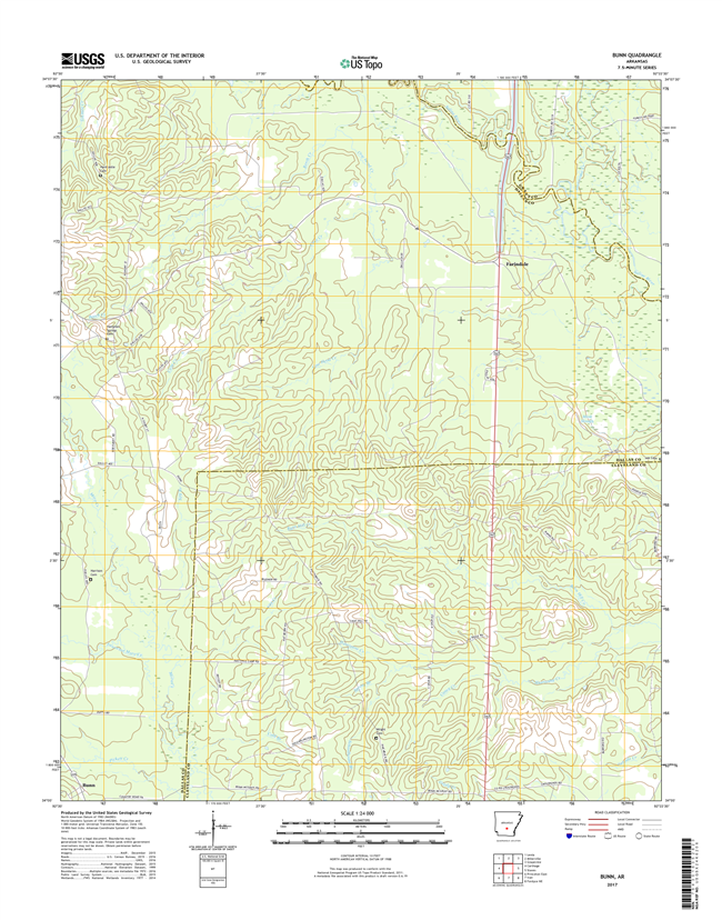 Bunn Arkansas - 24k Topo Map
