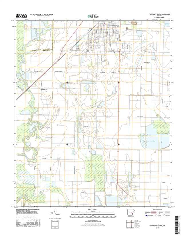 Stuttgart South Arkansas - 24k Topo Map