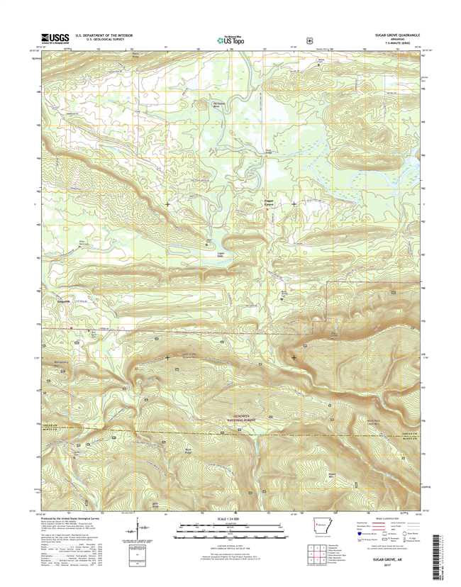 Sugar Grove Arkansas - 24k Topo Map