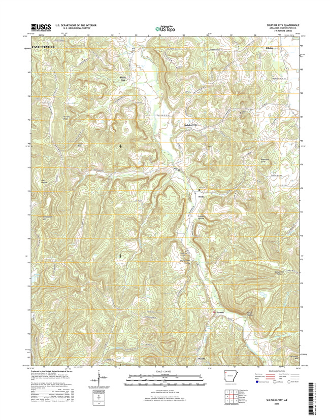 Sulphur City Arkansas - 24k Topo Map