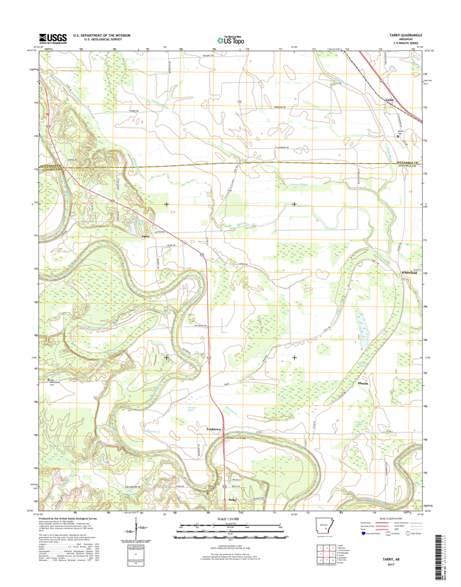 Tarry Arkansas - 24k Topo Map