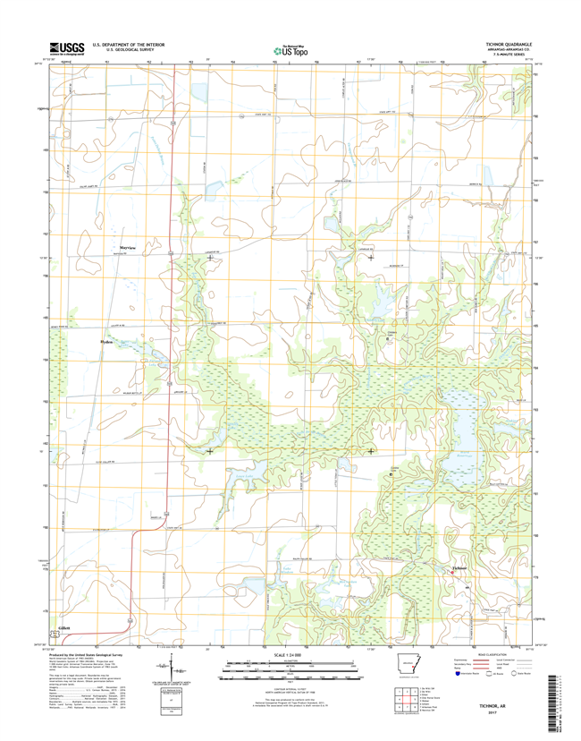 Tichnor Arkansas - 24k Topo Map