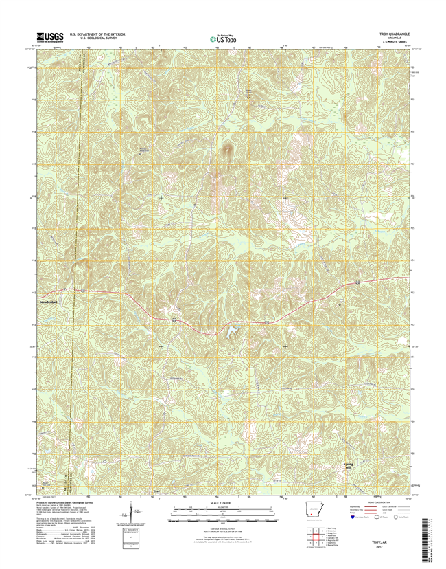 Troy Arkansas - 24k Topo Map