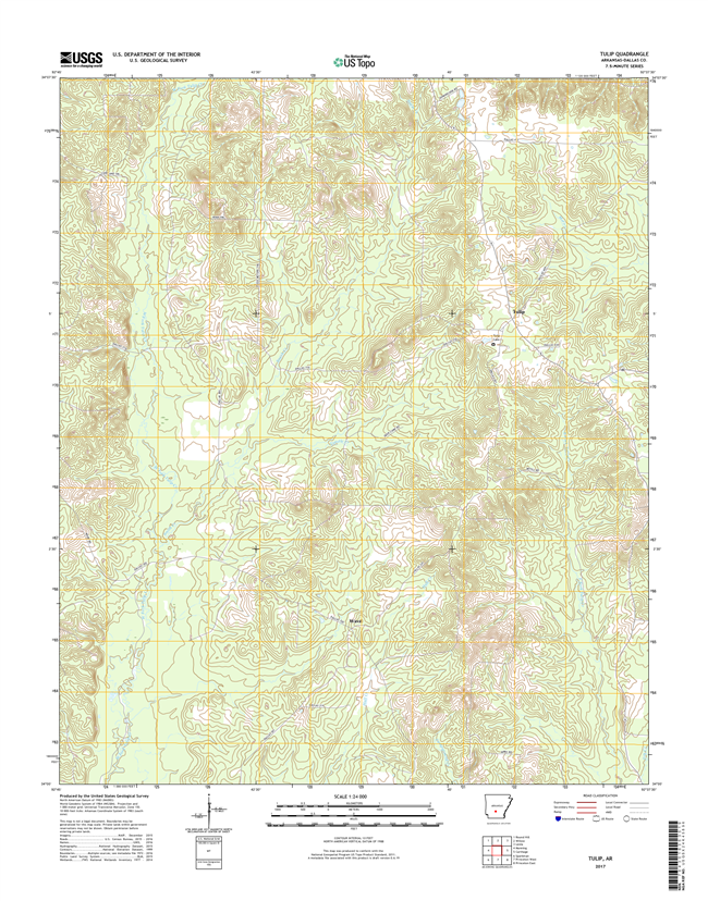 Tulip Arkansas - 24k Topo Map