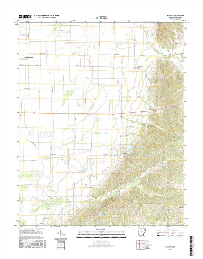 Walcott Arkansas - 24k Topo Map