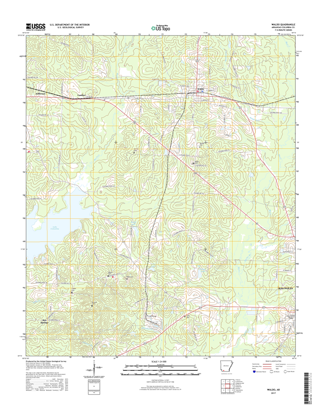 Waldo Arkansas - 24k Topo Map