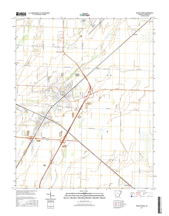 Walnut Ridge Arkansas - 24k Topo Map