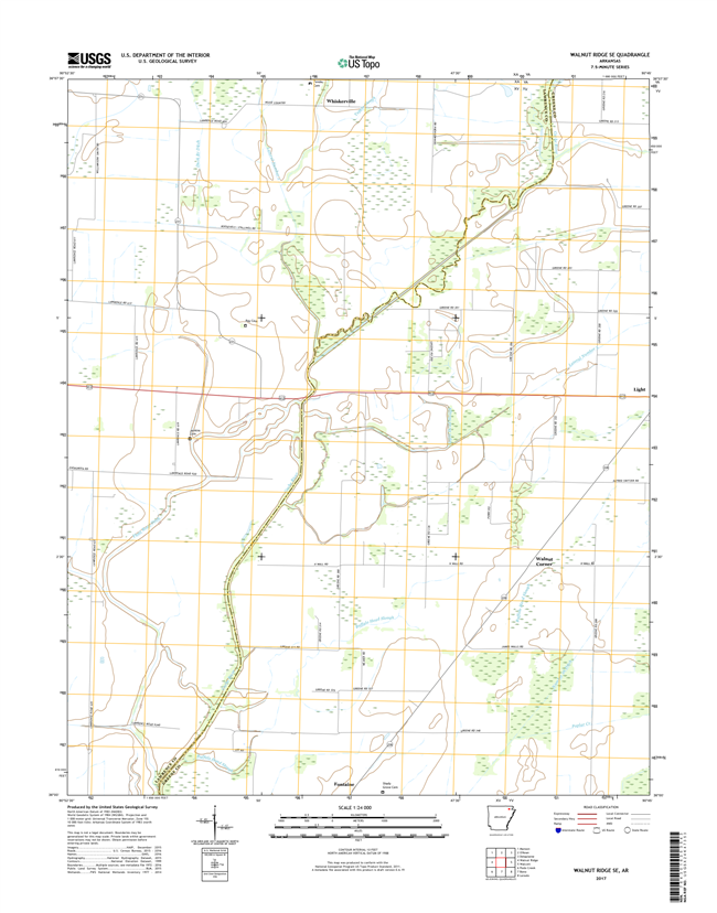 Walnut Ridge SE Arkansas - 24k Topo Map