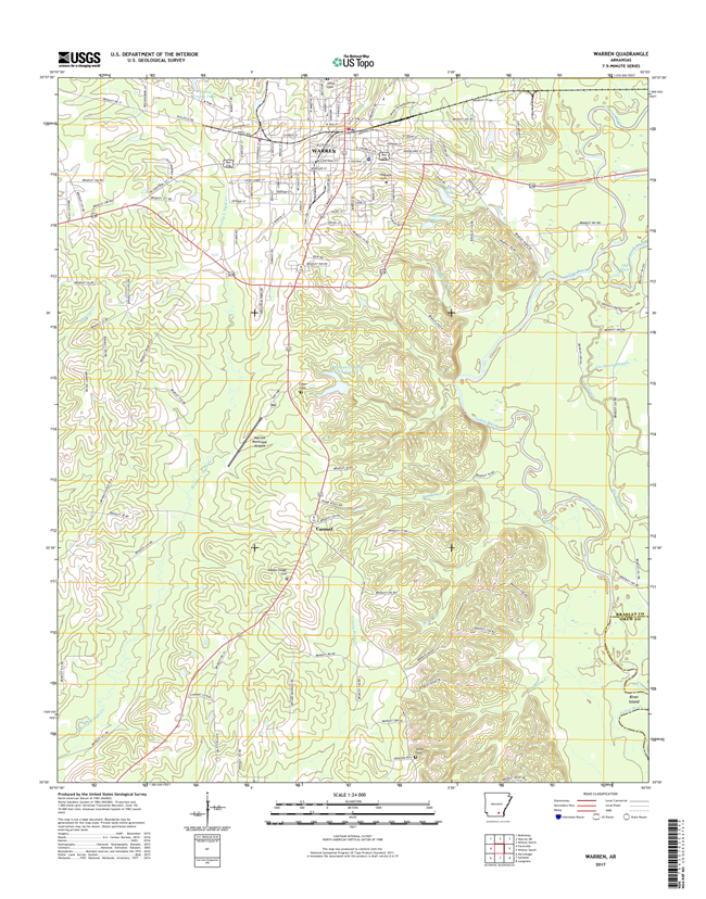 Warren Arkansas - 24k Topo Map