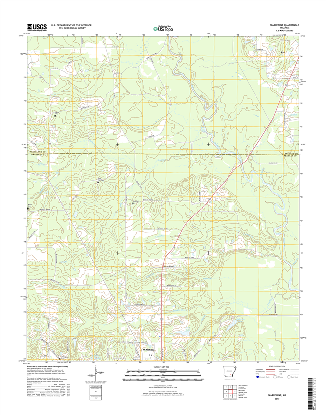 Warren NE Arkansas - 24k Topo Map