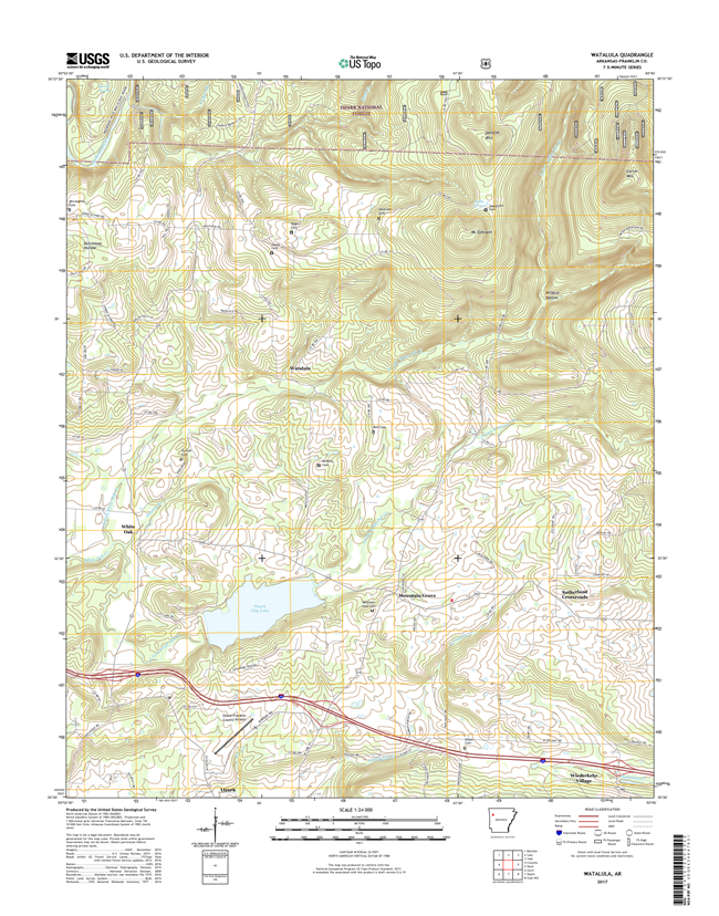 Watalula Arkansas - 24k Topo Map