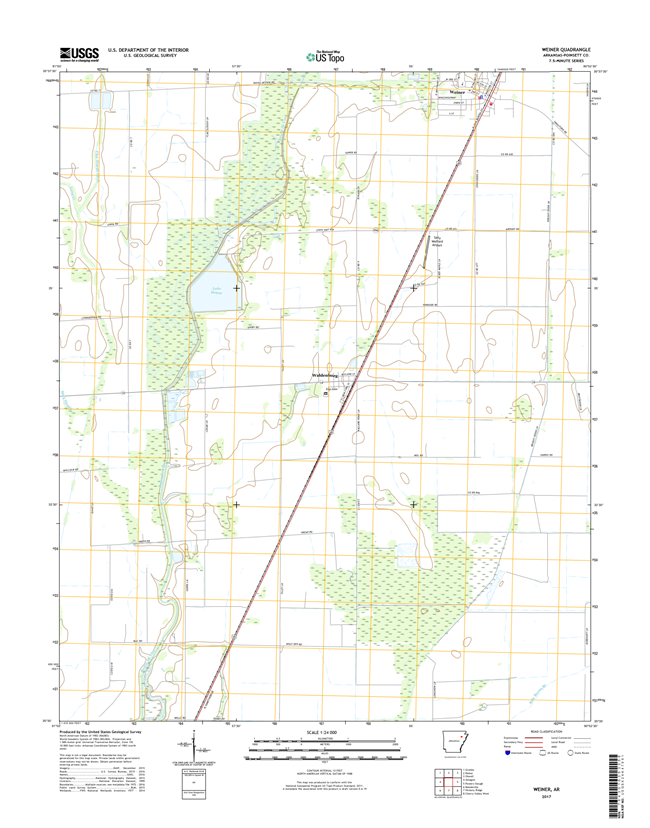 Weiner Arkansas - 24k Topo Map