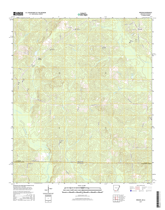 Wesson Arkansas - Louisana - 24k Topo Map