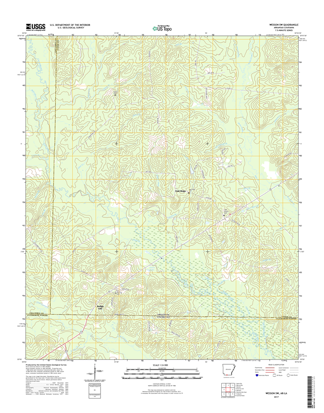 Wesson SW Arkansas - Louisana - 24k Topo Map