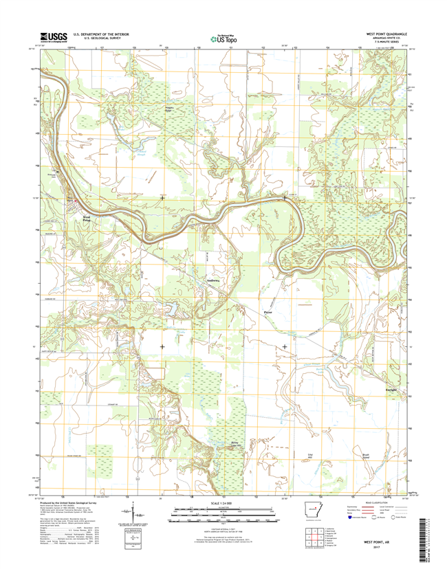 West Point Arkansas - 24k Topo Map