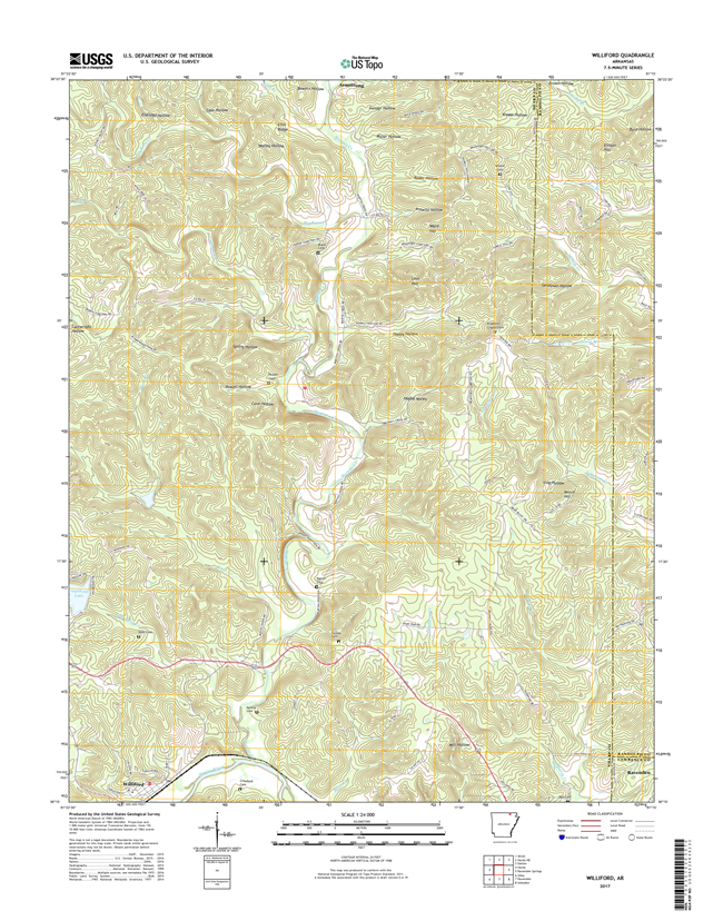 Williford Arkansas - 24k Topo Map
